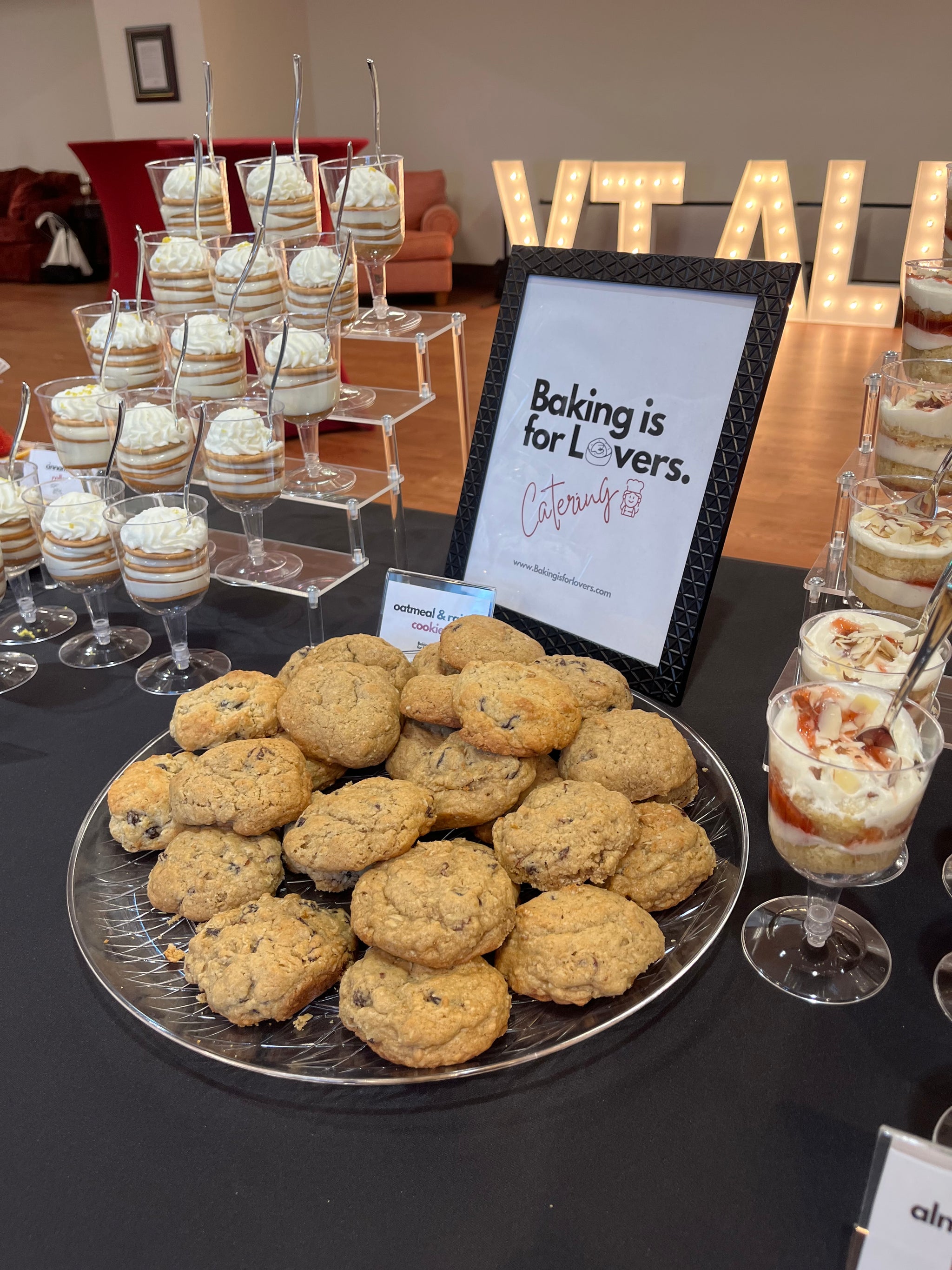 Baking is for Lovers dessert display at an event