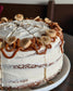 Banana, pecan and caramel cake